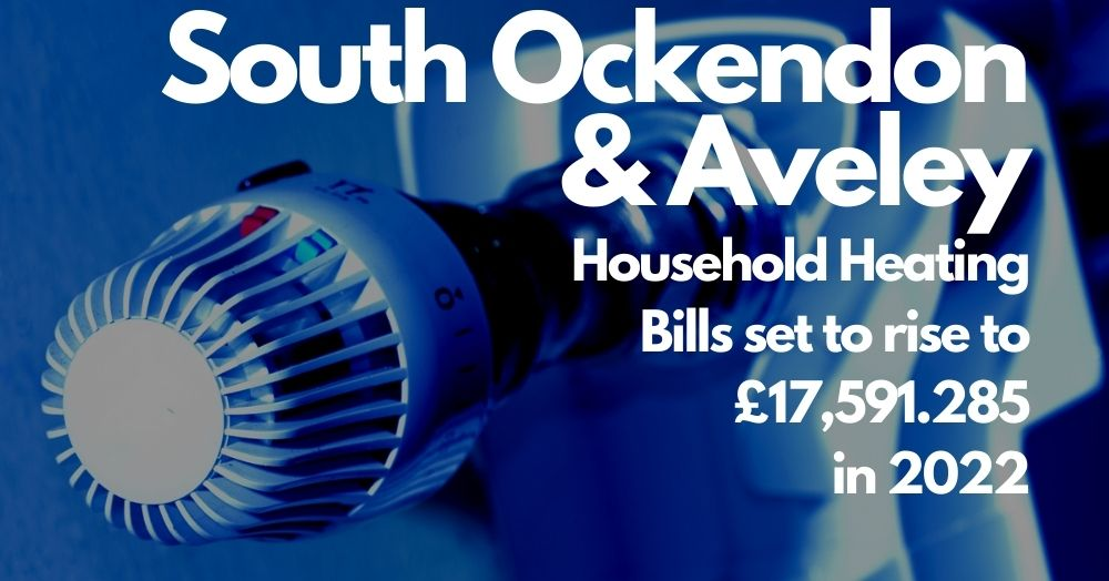 South Ockendon and Aveley Household Heating Bills Set to Rise to £17,591,285 in 2022