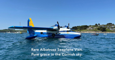 An Unforgettable Sight: A Rare Flying Boat Visits St Mawes Harbour.