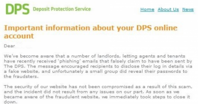 Landllords and Tenants - URGENT WARNING OF DPS SCAM