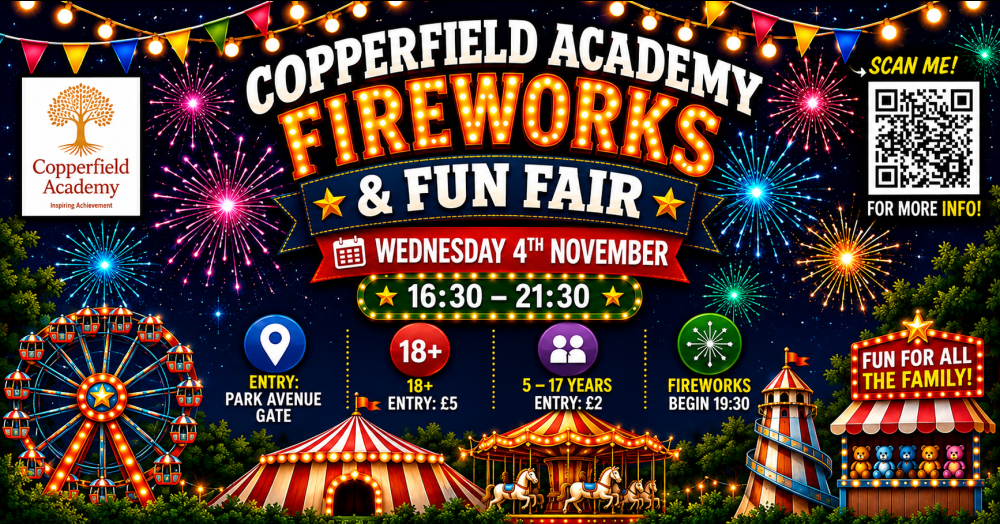 Cooperfield Academy Fireworks and Fun Fair - Wednesday 4th November