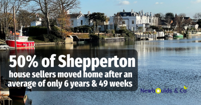How often do Shepperton people move home? Well, it’s a lot less than the 1980’s!