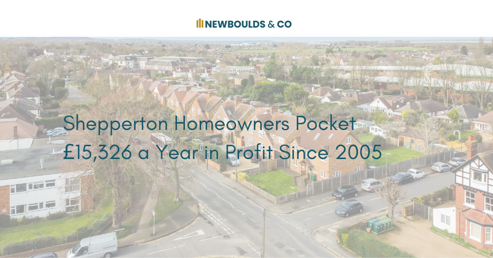 Shepperton Homeowners Pocket £15,326 a Year in Profit Since 2005