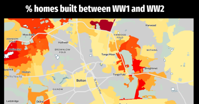HEAT MAP ON HOMES BUILT BETWEEN WW1 & WW2