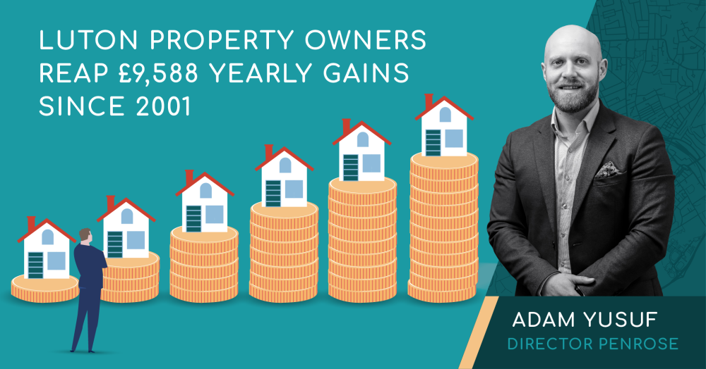 Luton Property Owners Reap £9,588 Yearly Gains Since 2001