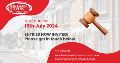 THE NEXT BENJAMIN STEVENS PROPERTY AUCTION: TUESDAY 16TH JULY  2024  - OPEN FOR ENTRIES
