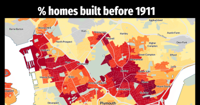 % of Homes Built Before 1911 in Plymouth