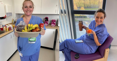 Smiling Faces Enjoying our Fresh Fruit Donation at The Norfolk & Norwich Critical Care Unit