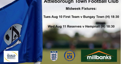 This weeks Attleborough Town FC Midweek Fixtures