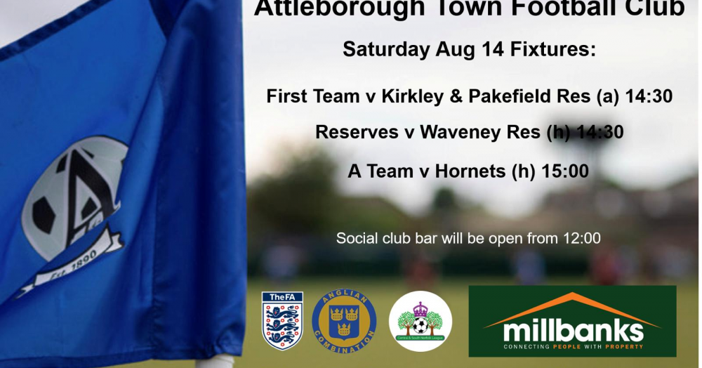 Here are your local teams fixtures for this coming weekend