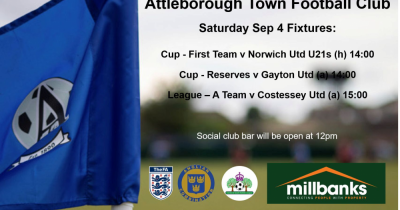 This forthcoming weekend’s Attleborough Town FC Fixtures