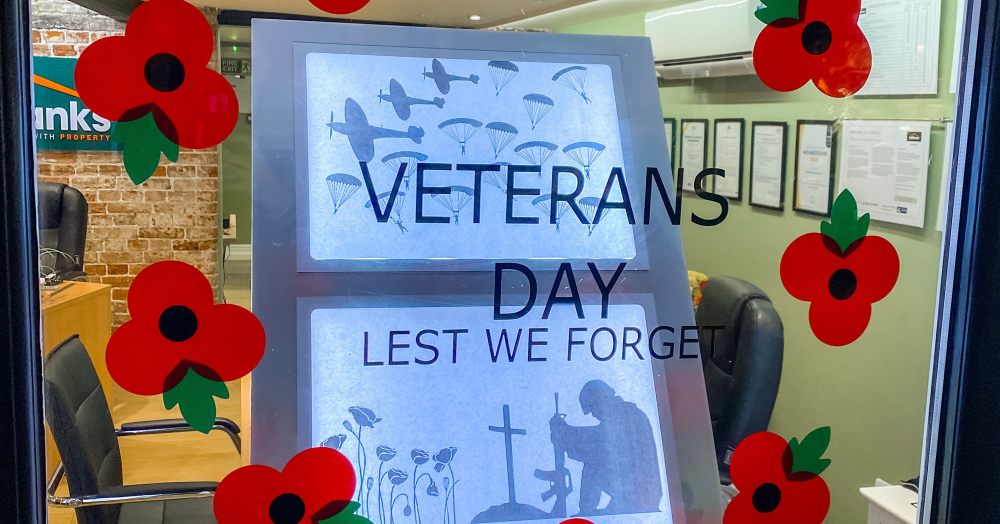 WE HAVE DESIGNED OUR VETERANS DAY WINDOW!