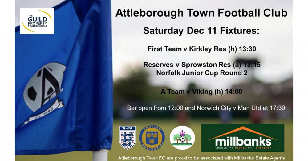 This weekend’s Attleborough Town FC Fixtures