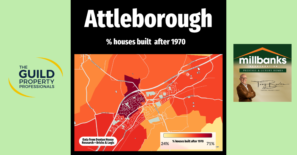 Percentage of Homes Built in Attleborough After 1970