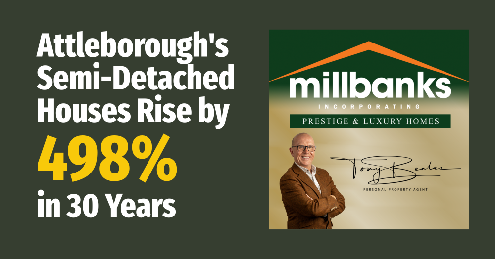 Attleborough's Semi-Detached Houses Rise by 498% in 30 Years