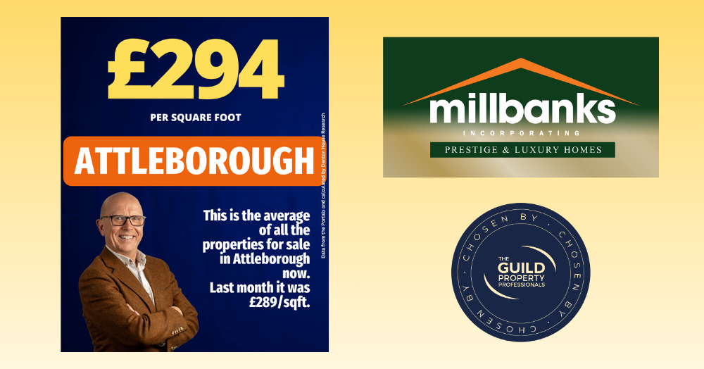 £/Per Sq Ft for Properties 'For Sale' in Attleborough during October