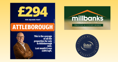 £/Per Sq Ft for Properties 'For Sale' in Attleborough during October